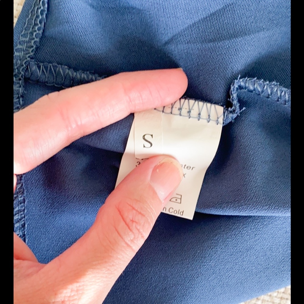 Blue Ruffle Bottom Top - Picture 2 of 2